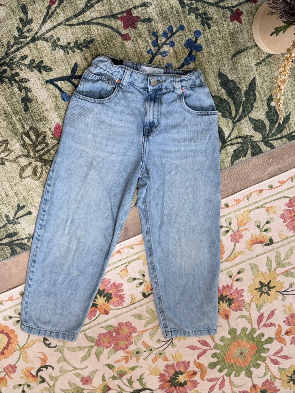 Zara Boys  Light Wash Blue Jeans Size 9 Modern Elastic Back Waist